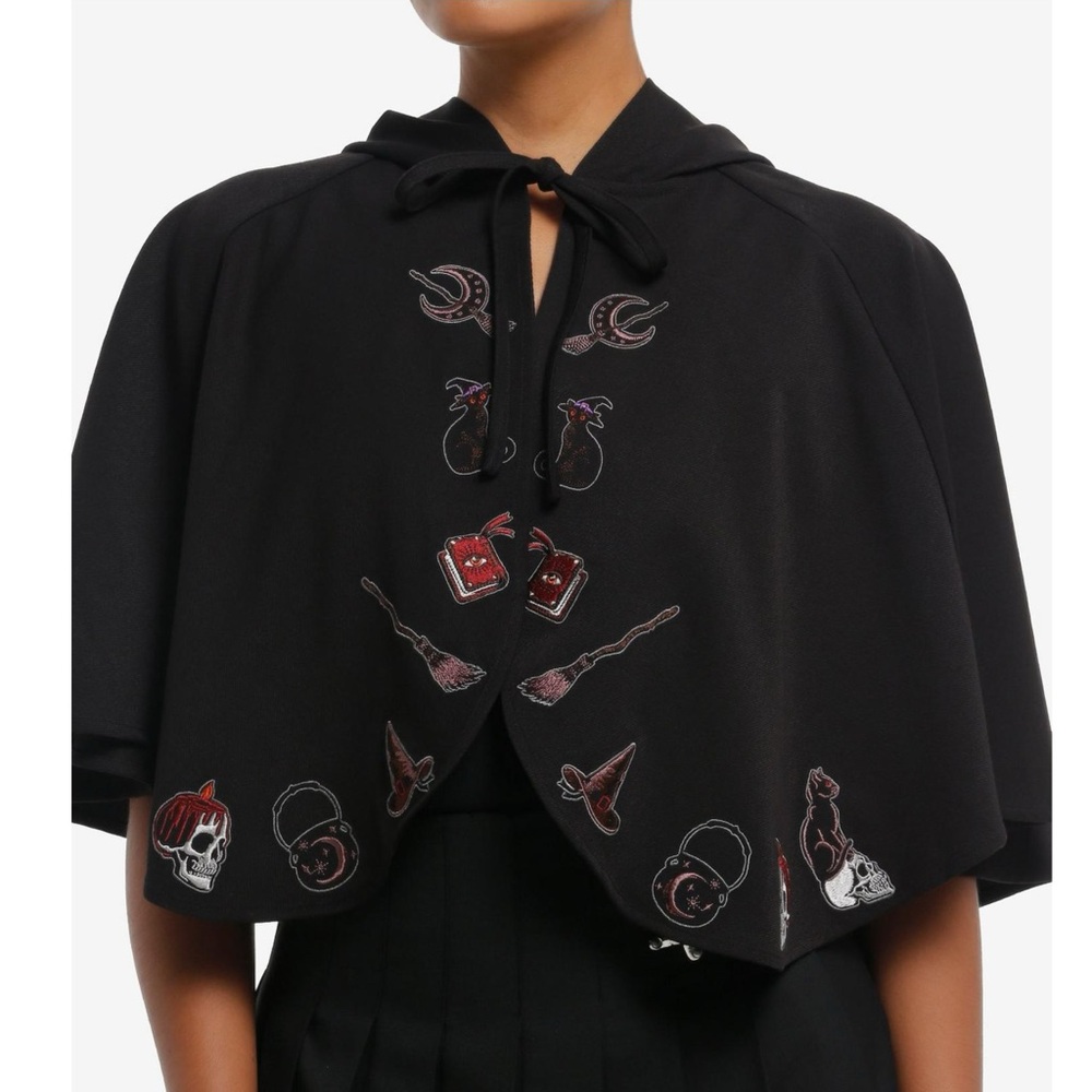 Cosmic Aura Witchy Embroidery Capelet Magical Whimsical Pixie Renaissance XL/2XL - Picture 2 of 10